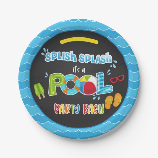 Pool Party Plate - Boy BL Pappteller (Vorderseite)