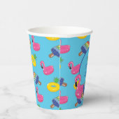 Pool Party Pool Schwimmbad Gemustert Personalisier Pappbecher (Rechts)