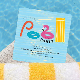 Pool Party Pool Schwimmhilfen Geburtstagssplash Einladung