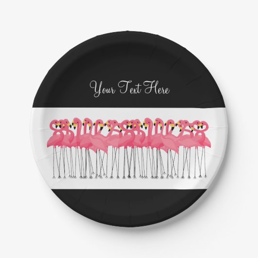 Pool-Party-Rosa-Flamingo-Entwurf Pappteller (Vorderseite)