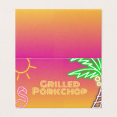 Pool Party Rosa gelbe Lebensmittelkennzeichnungska (Außenseite Aufgefaltet)