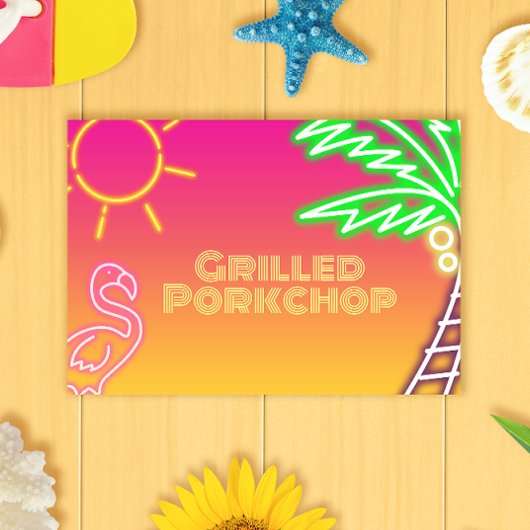 Pool Party rosa gelbes Lebensmittel Tischnummer