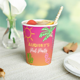 Pool Party Rosa Neonopapon Cups Pappbecher