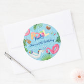 Pool-Party Runder Aufkleber (Umschlag)