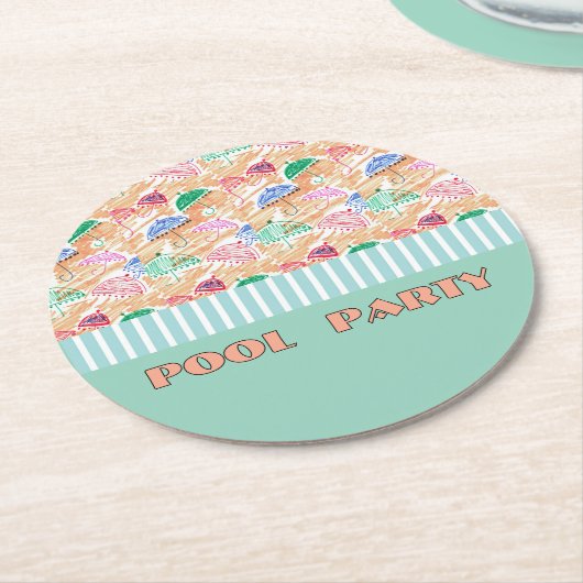 POOL-PARTY RUNDER PAPPUNTERSETZER (Angewinkelt)