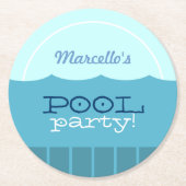 Pool-Party Runder Pappuntersetzer (Vorderseite)