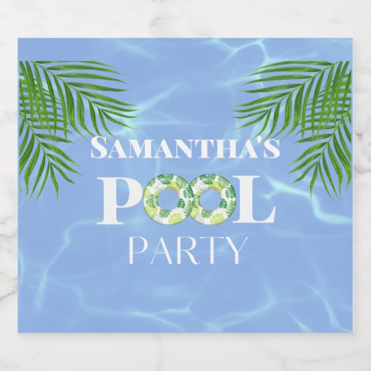 Pool-Party Schaumweinetikett (Einzelnes Label)
