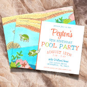 Pool Party Sea Turtle Summer Birthday Einladung