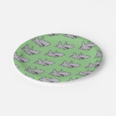 Pool Party Shark Birthday Paper Teller (Schrägansicht)