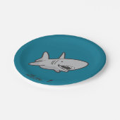 Pool Party Shark Birthday Paper Teller (Schrägansicht)