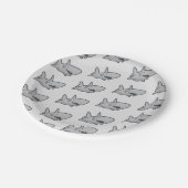 Pool Party Shark Birthday Paper Teller (Schrägansicht)