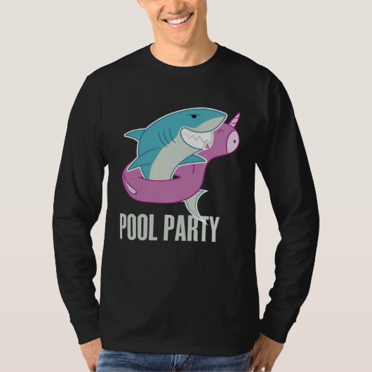 Pool Party  Shark Unicorn Fishing T-Shirt (Vorderseite)