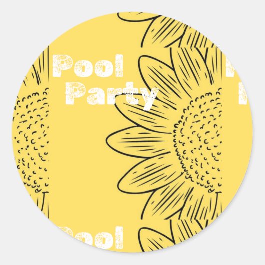Pool Party Sommer 2024 Runder Aufkleber (Vorderseite)