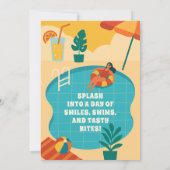 Pool Party Sommer Geburtstag Einladung (Rückseite)