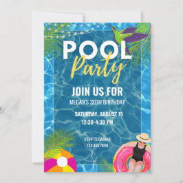 Pool Party Sommer Geburtstag Erwachsene Teenage Pa Einladung