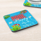 Pool-Party | Sommer Geburtstag Getränkeuntersetzer (Linke Seite)