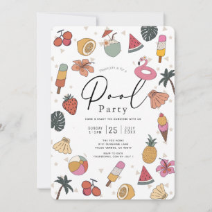Pool Party Sommer Schwimmen Erwachsene Einladung
