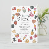 Pool Party Sommerartikel Kinderdusche Einladung (Stehend Vorderseite)