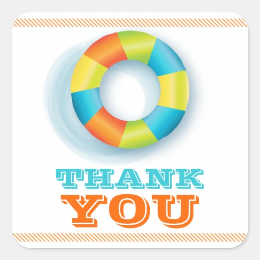 Pool Party Sommerspass in der Sonnenaufkleber Quadratischer Aufkleber (Vorderseite)