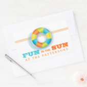 Pool Party Sommerspass in der Sonnenaufkleber Rechteckiger Aufkleber (Umschlag)