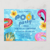Pool Party Sommerspass Wasser Geburtstag Einladungspostkarte (Vorderseite)