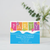 Pool-Party-Spaß Einladung (Stehend Vorderseite)