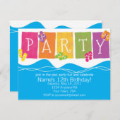 Pool-Party-Spaß Einladung (Vorne/Hinten)