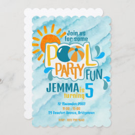 Pool Party Spaß Geburtstag Einladung