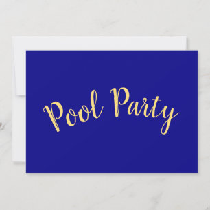 POOL PARTY Spaß Text Vivid Royal Blue Hintergrund