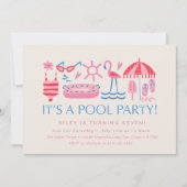 Pool-Party | Splash Party | Swim-Party Einladung (Vorderseite)