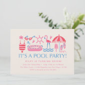 Pool-Party | Splash Party | Swim-Party Einladung (Stehend Vorderseite)