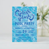 Pool Party Splish Splash Geburtstag Einladung (Stehend Vorderseite)