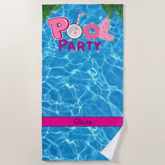 Pool Party  Strandtuch (Vorderseite)