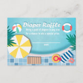 Pool Party Summer Baby Dusche Windeln Raffle Begleitkarte (Vorderseite)