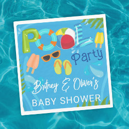 Pool Party Summer Boy Baby Dusche Serviette
