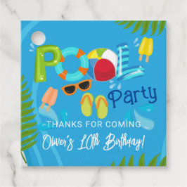 Pool Party Summer Boy Geburtstagsparty Geschenkanhänger