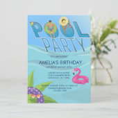 Pool Party Summer | Einladung zum Geburtstag (Stehend Vorderseite)