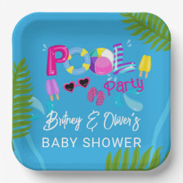 Pool Party Summer Girl Babydusche Pappteller