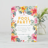 Pool Party Summer GRILLEN Einladung (Stehend Vorderseite)