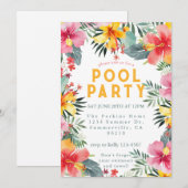 Pool Party Summer GRILLEN Einladung (Vorne/Hinten)
