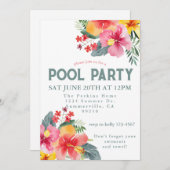 Pool Party Summer GRILLEN Einladung (Vorne/Hinten)