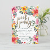 Pool Party Summer GRILLEN Einladung (Stehend Vorderseite)