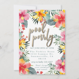 Pool Party Summer GRILLEN Einladung