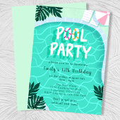 Pool Party Summer Modern Tropical Trendy Geburtsta Einladung