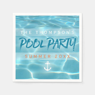 Pool Party Summer Nautic Custom Serviette
