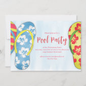 Pool Party Summer Tropical Beach Flip Flops Einladung (Vorderseite)