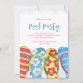 Pool Party Summer Tropical Niedlich Beach Einladung (Vorderseite)