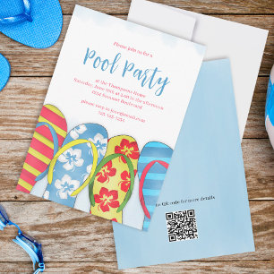 Pool Party Summer Tropical Niedlich Beach Einladung
