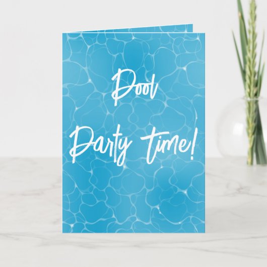 Pool Party Sweet 16 Water Blue Minimalistisch Einladung (Vorderseite)