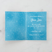 Pool Party Sweet 16 Water Blue Minimalistisch Einladung (Innenseite)